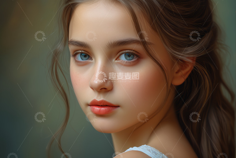 高清大图下载【趣麦麦图】美丽女子面部特写