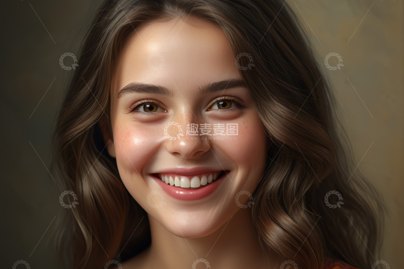高清大图下载【趣麦麦图】微笑年轻女性人物肖像