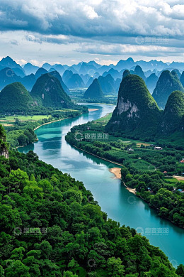 桂林山水风光全景
