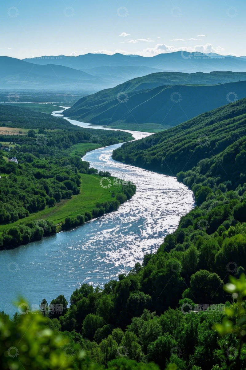 高清大图下载【趣麦麦图】山川河流森林自然风光全景