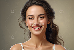 微笑美丽年轻女性肖像