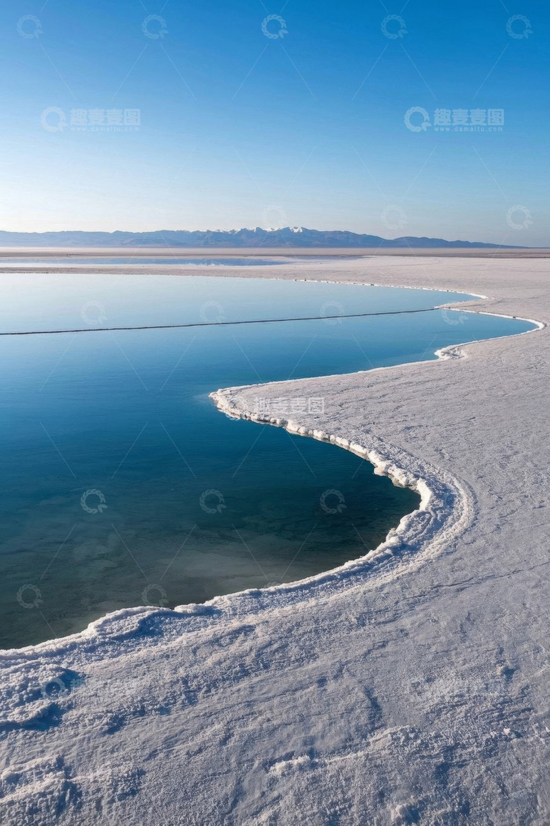 高清大图下载【趣麦麦图】广阔盐湖自然风光全景
