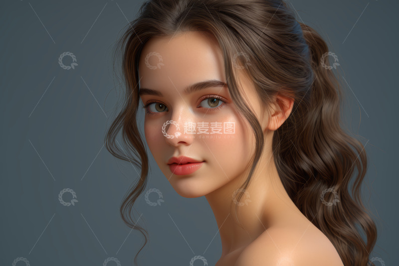 高清大图下载【趣麦麦图】女性半身肖像特写