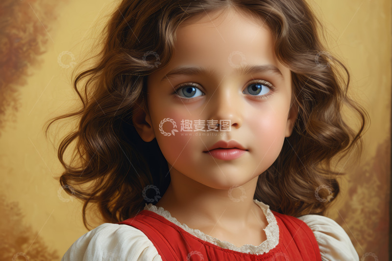 高清大图下载【趣麦麦图】小女孩面部特写肖像素材