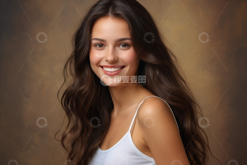 高清大图下载【趣麦麦图】微笑女性肖像素材