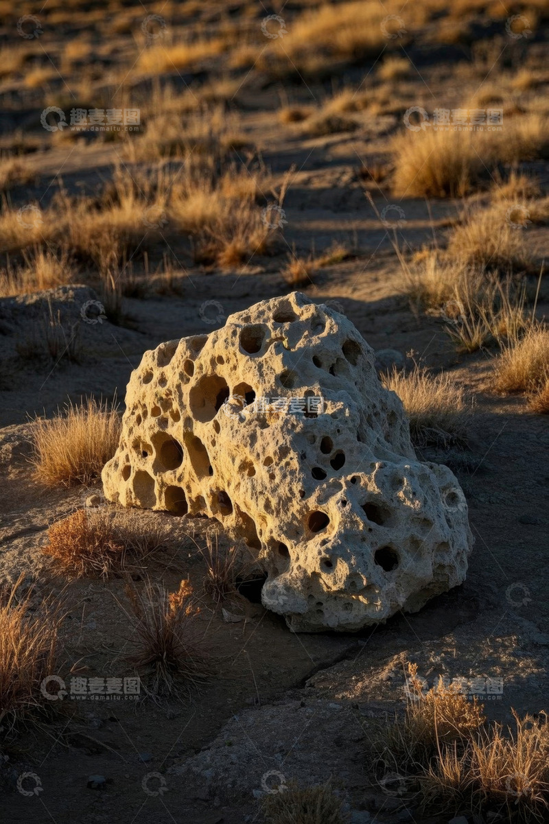 高清大图下载【趣麦麦图】荒野中的孔洞岩石