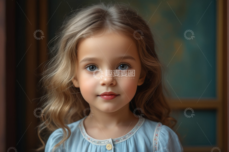 高清大图下载【趣麦麦图】小女孩正面近景肖像