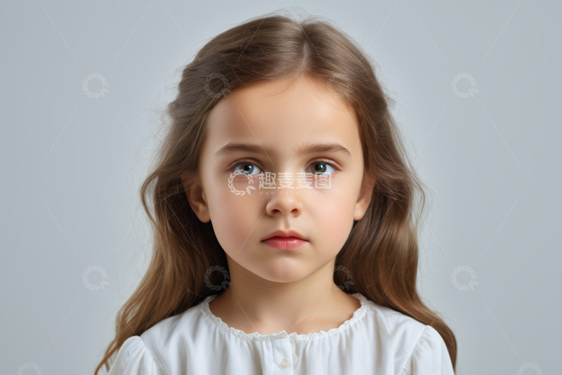 高清大图下载【趣麦麦图】小女孩正面肖像特写
