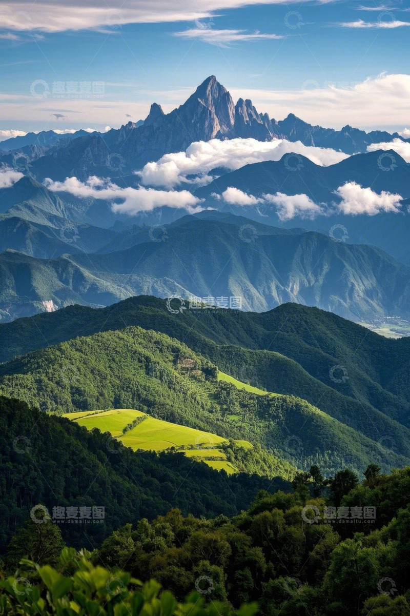 高清大图下载【趣麦麦图】青山云海自然风光全景