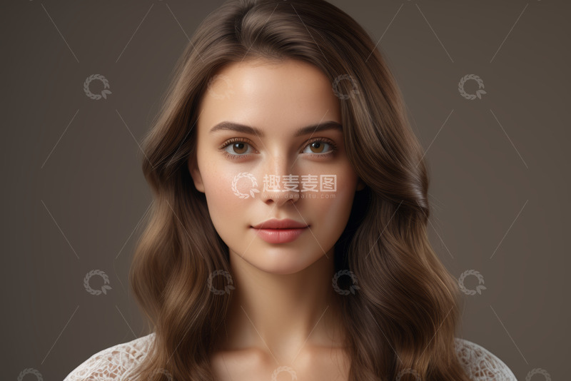 高清大图下载【趣麦麦图】女性面部特写肖像
