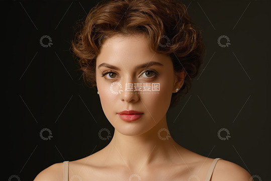 美丽女性近景肖像素材