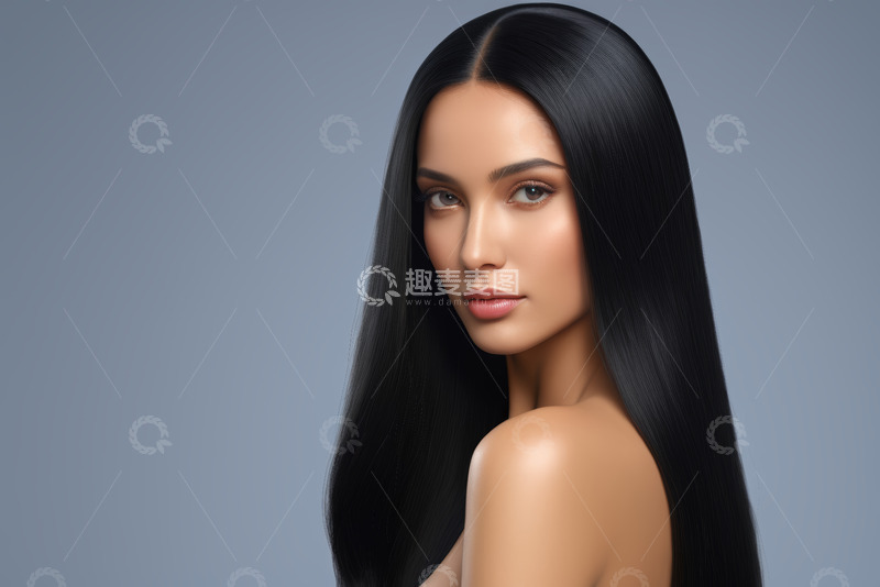 高清大图下载【趣麦麦图】长发女性时尚肖像特写