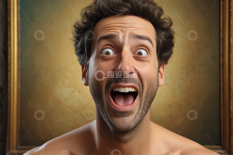 高清大图下载【趣麦麦图】表情惊讶的男性人像素材