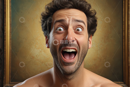 表情惊讶的男性人像素材