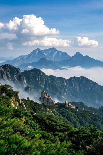 青山云海自然风光