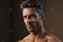 男性面部特写人像素材