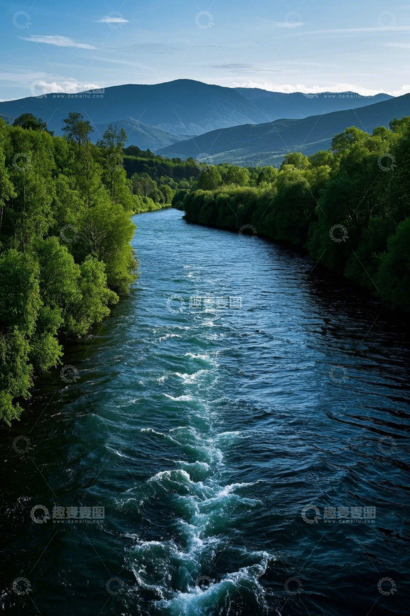 高清大图下载【趣麦麦图】青山绿水间蜿蜒的河流