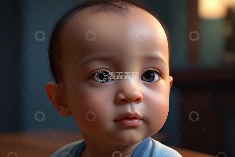 高清大图下载【趣麦麦图】婴儿面部特写