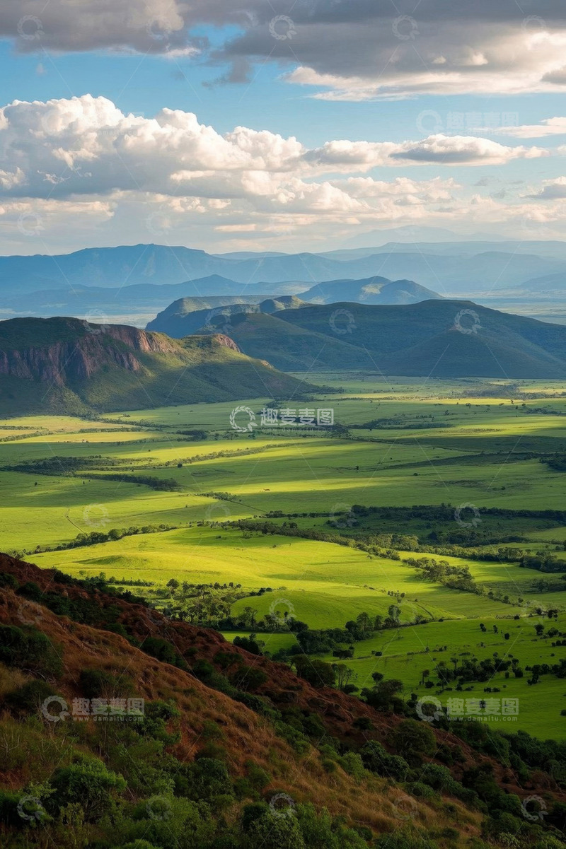 高清大图下载【趣麦麦图】广阔山地草原自然风光