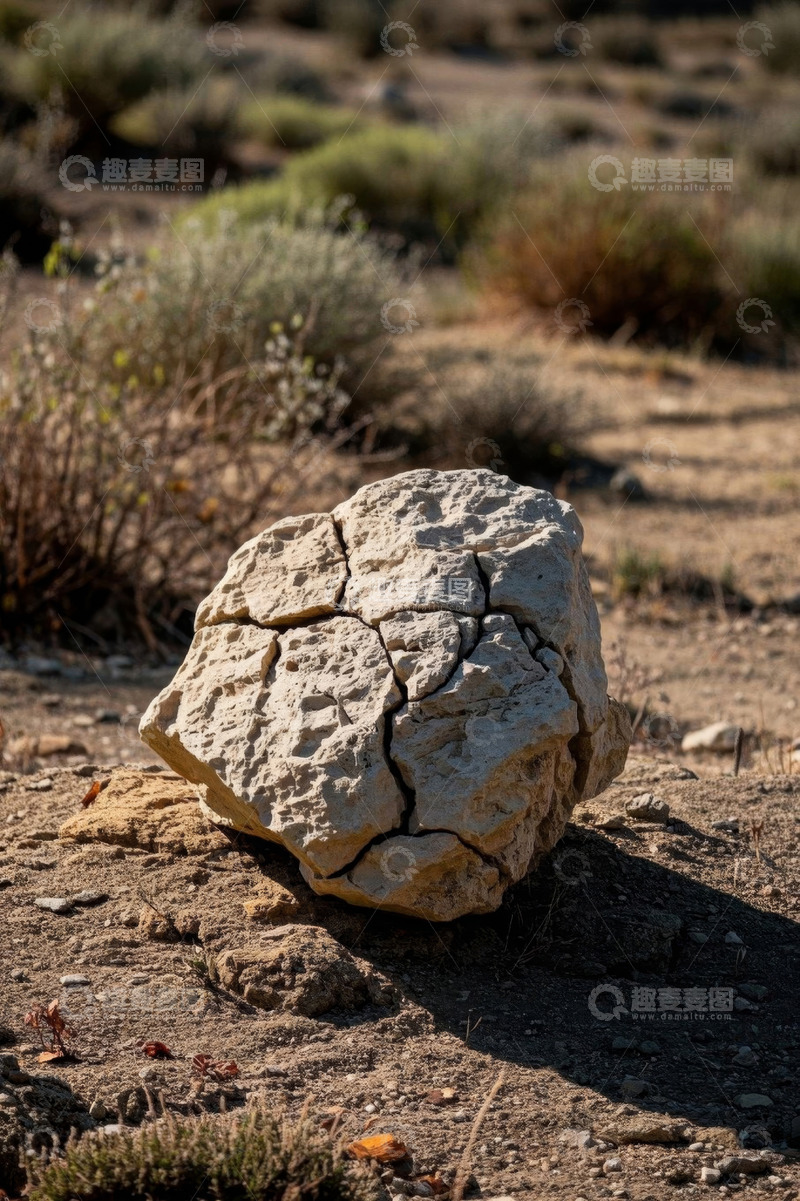 高清大图下载【趣麦麦图】荒野中的开裂岩石