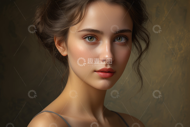 高清大图下载【趣麦麦图】年轻女性特写肖像