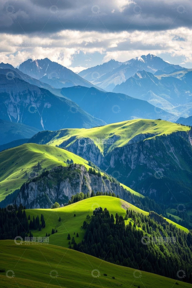 高清大图下载【趣麦麦图】连绵起伏的青山与自然景观