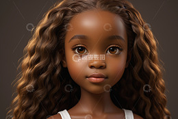 非洲裔小女孩特写