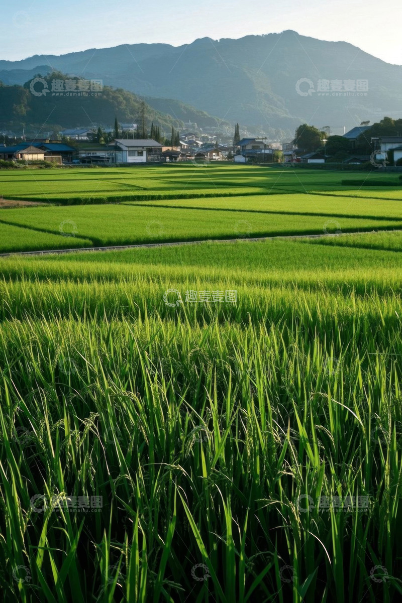 高清大图下载【趣麦麦图】田野乡村与远山自然景观