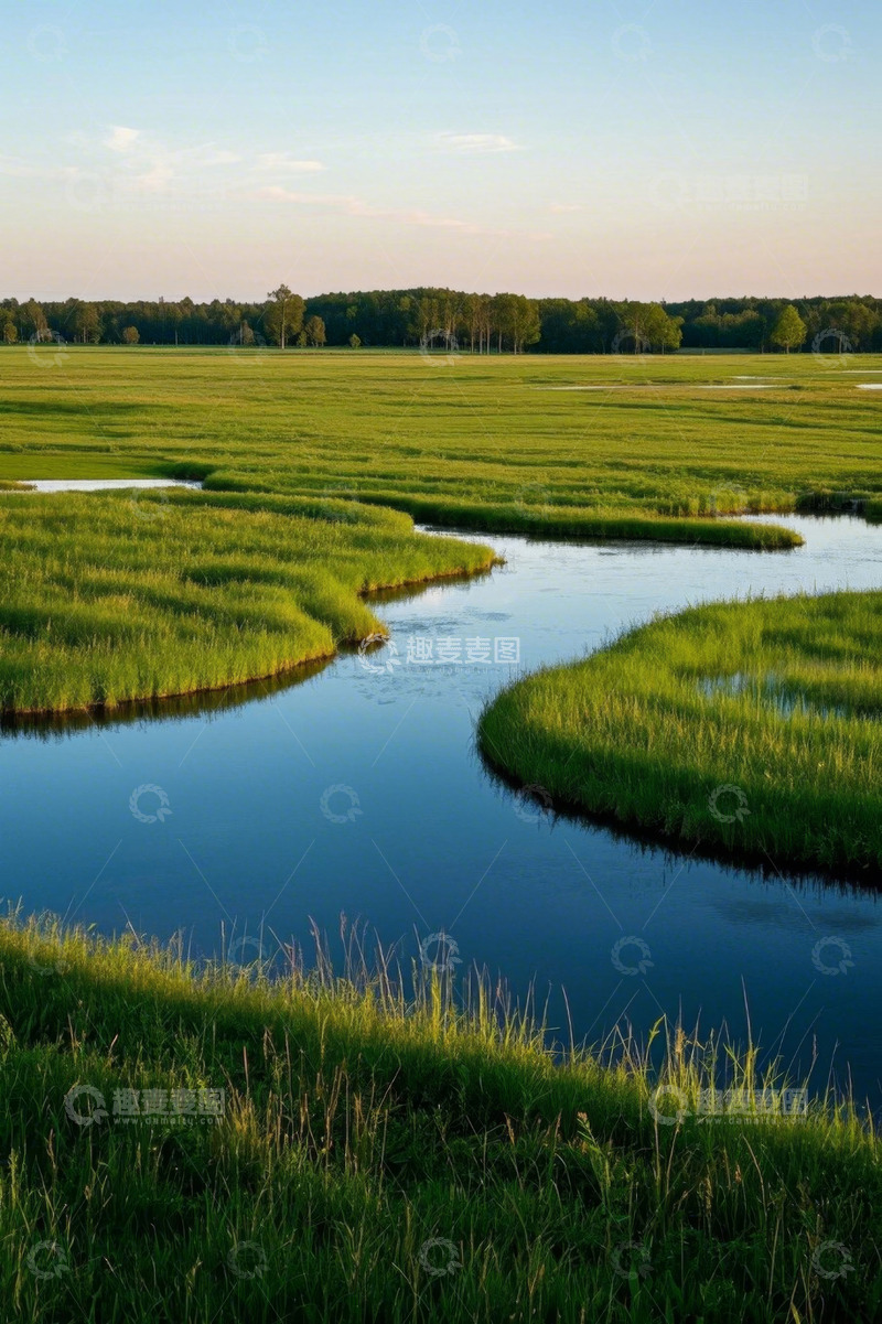 高清大图下载【趣麦麦图】草原河流自然风光