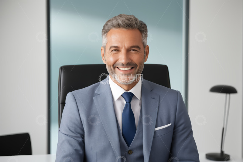 高清大图下载【趣麦麦图】穿西装的商务男士微笑特写