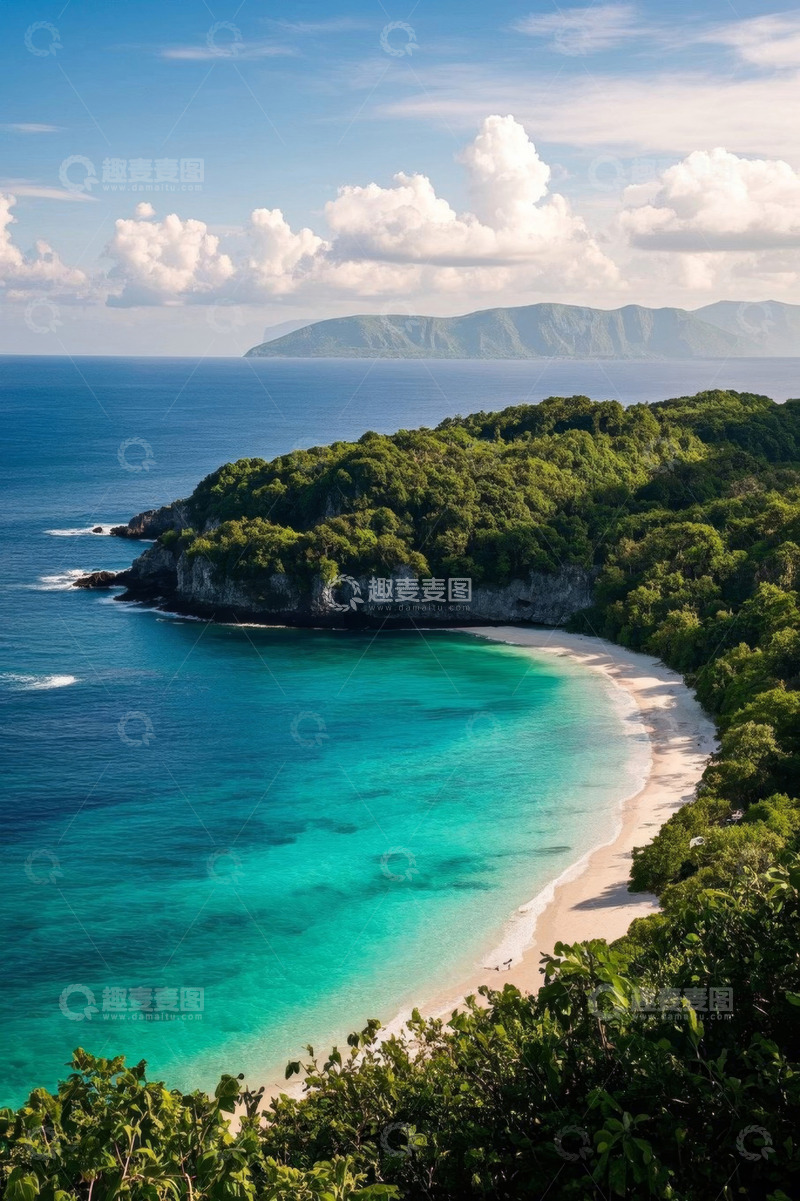 高清大图下载【趣麦麦图】海岛风光下的美丽海滩