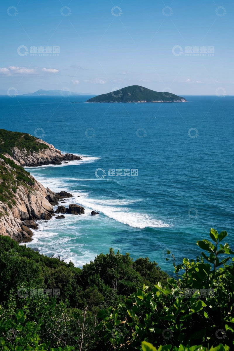 高清大图下载【趣麦麦图】海边青山与岛屿景观