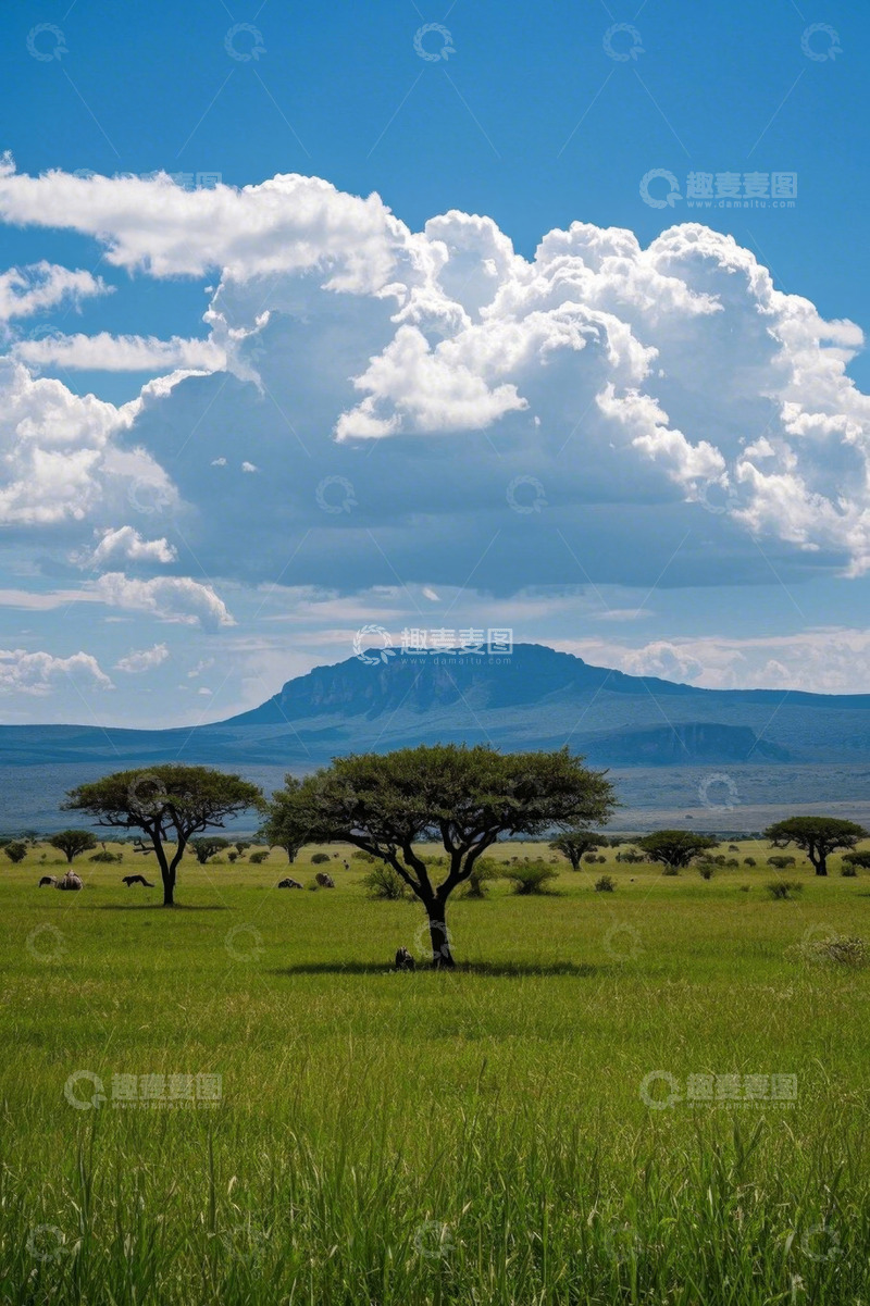 高清大图下载【趣麦麦图】非洲草原广阔自然风光