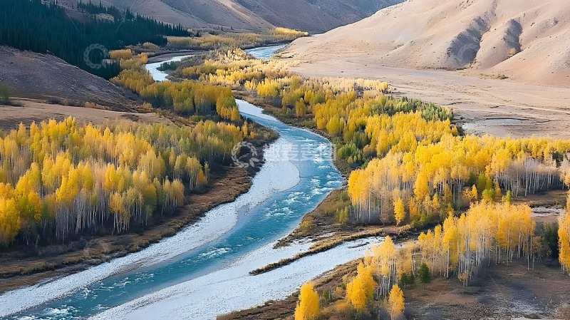 高清大图下载【趣麦麦图】-秋意浓河流山谷风光