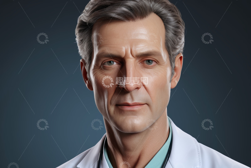 高清大图下载【趣麦麦图】中年男性医生职业肖像