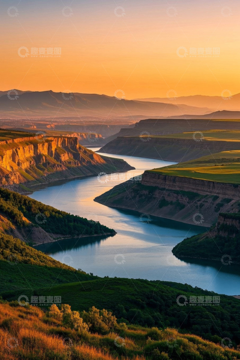 高清大图下载【趣麦麦图】河谷自然风光全景