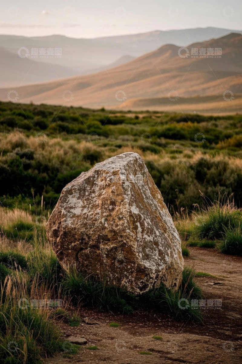 高清大图下载【趣麦麦图】原野中的巨大岩石景观