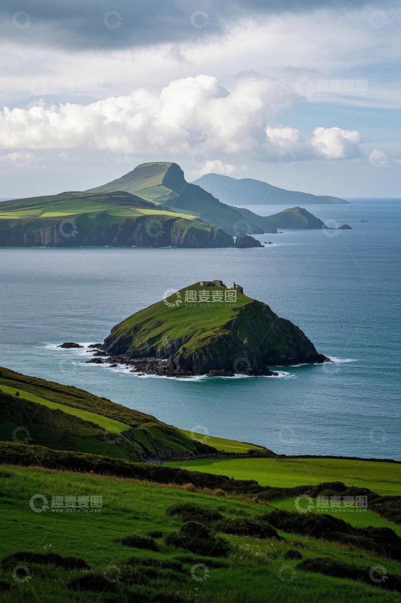 高清大图下载【趣麦麦图】海边山丘与岛屿自然风光