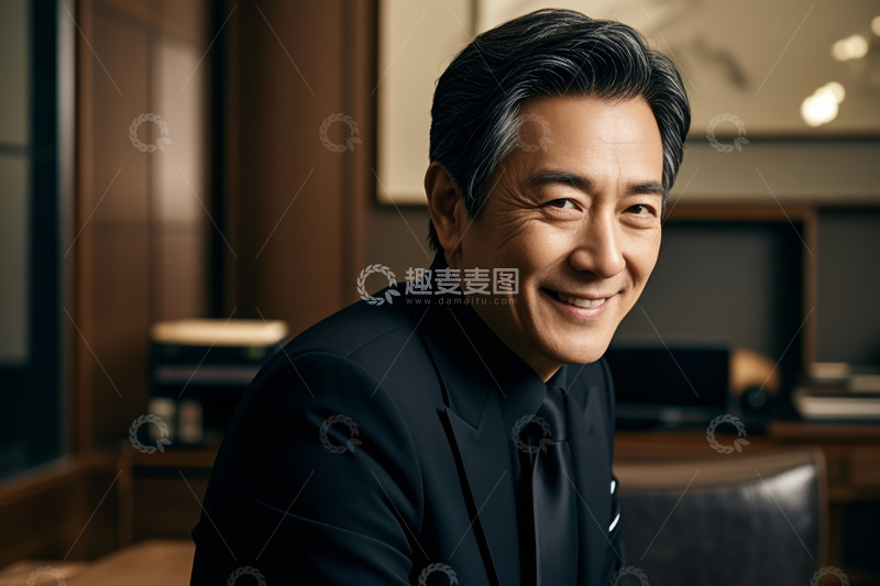 高清大图下载【趣麦麦图】西装男士微笑肖像