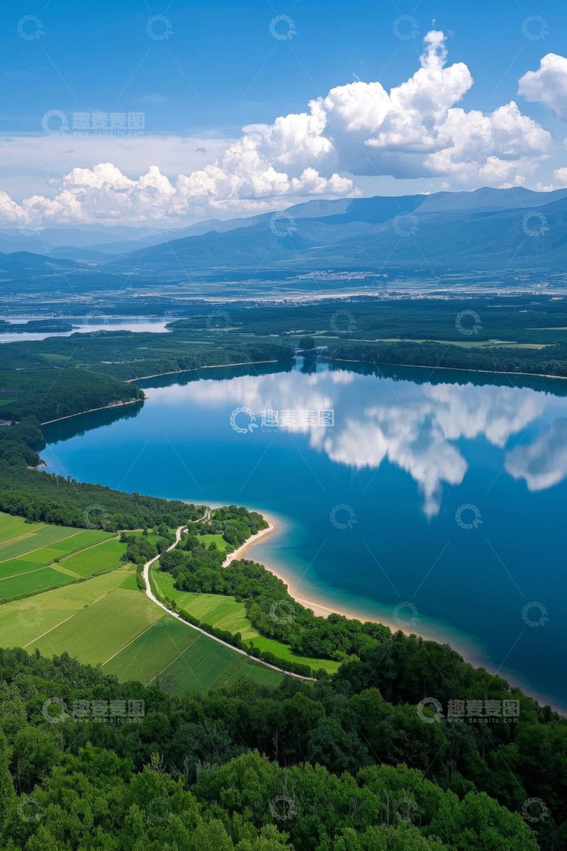 高清大图下载【趣麦麦图】俯瞰湖泊山川自然风景