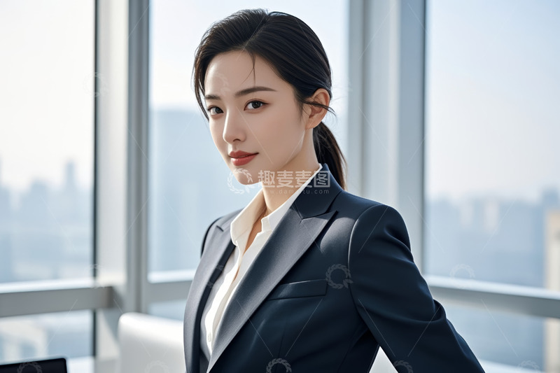 高清大图下载【趣麦麦图】办公室内职业女性半身像