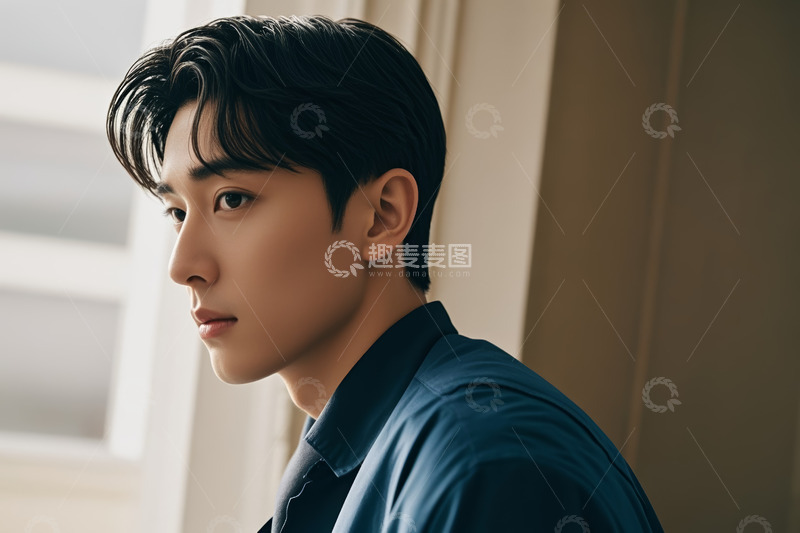 高清大图下载【趣麦麦图】男性侧面肖像照片