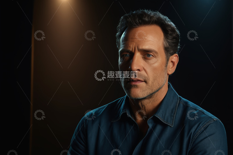 高清大图下载【趣麦麦图】成熟男性肖像特写