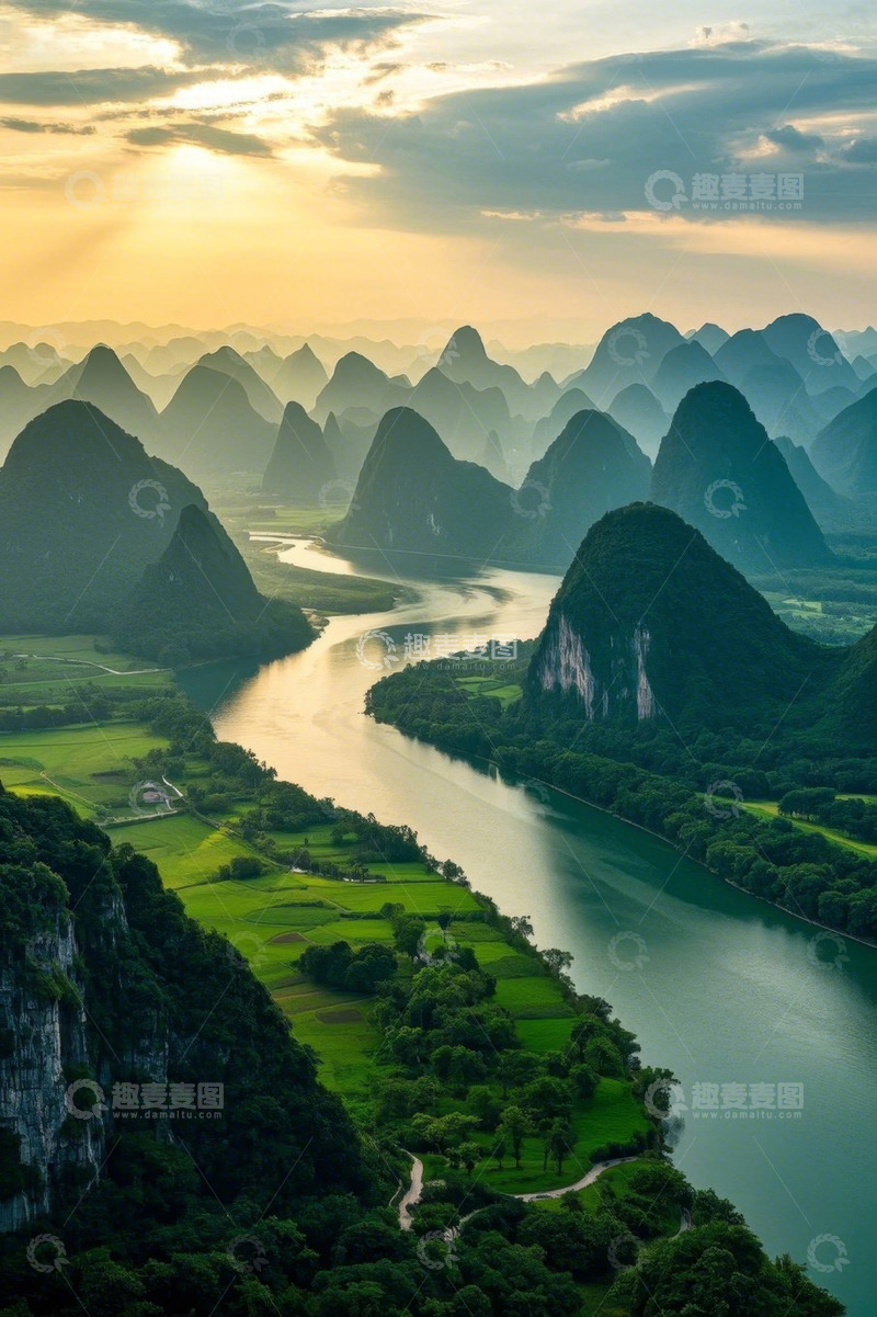 高清大图下载【趣麦麦图】桂林山水河流风光