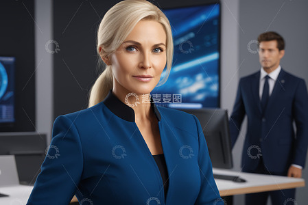商务女性办公室工作场景