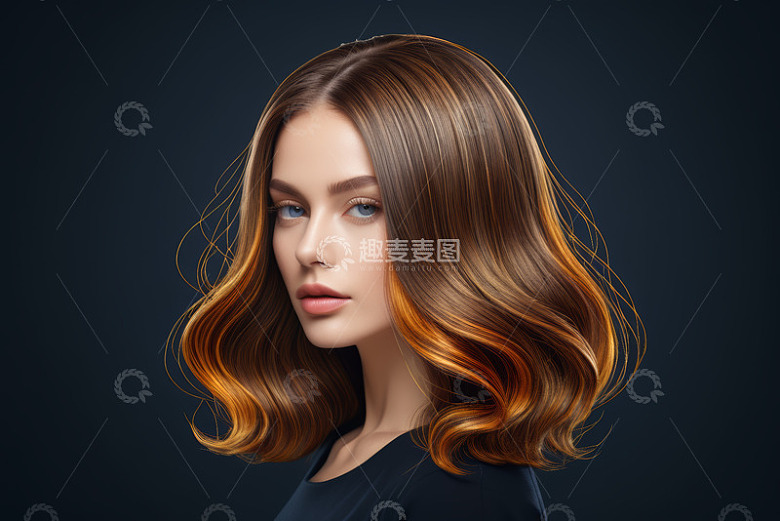 女性时尚发型肖像