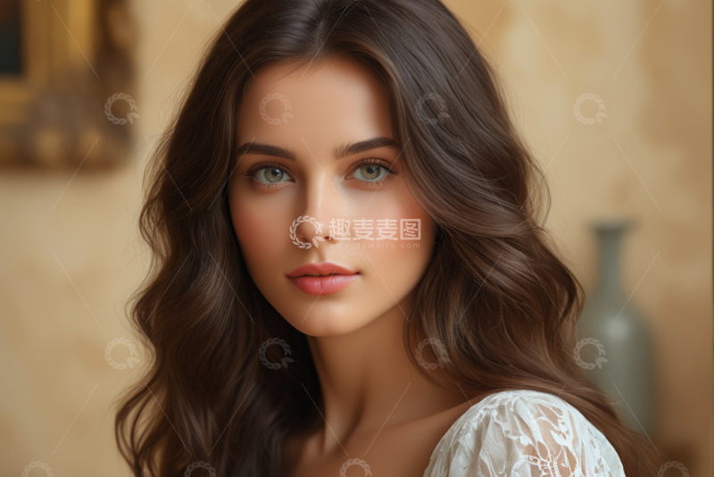 高清大图下载【趣麦麦图】年轻女子优雅肖像