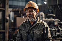 工厂工人工作肖像