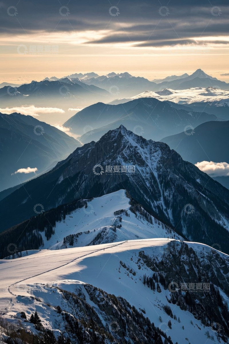 高清大图下载【趣麦麦图】雪山自然风光全景