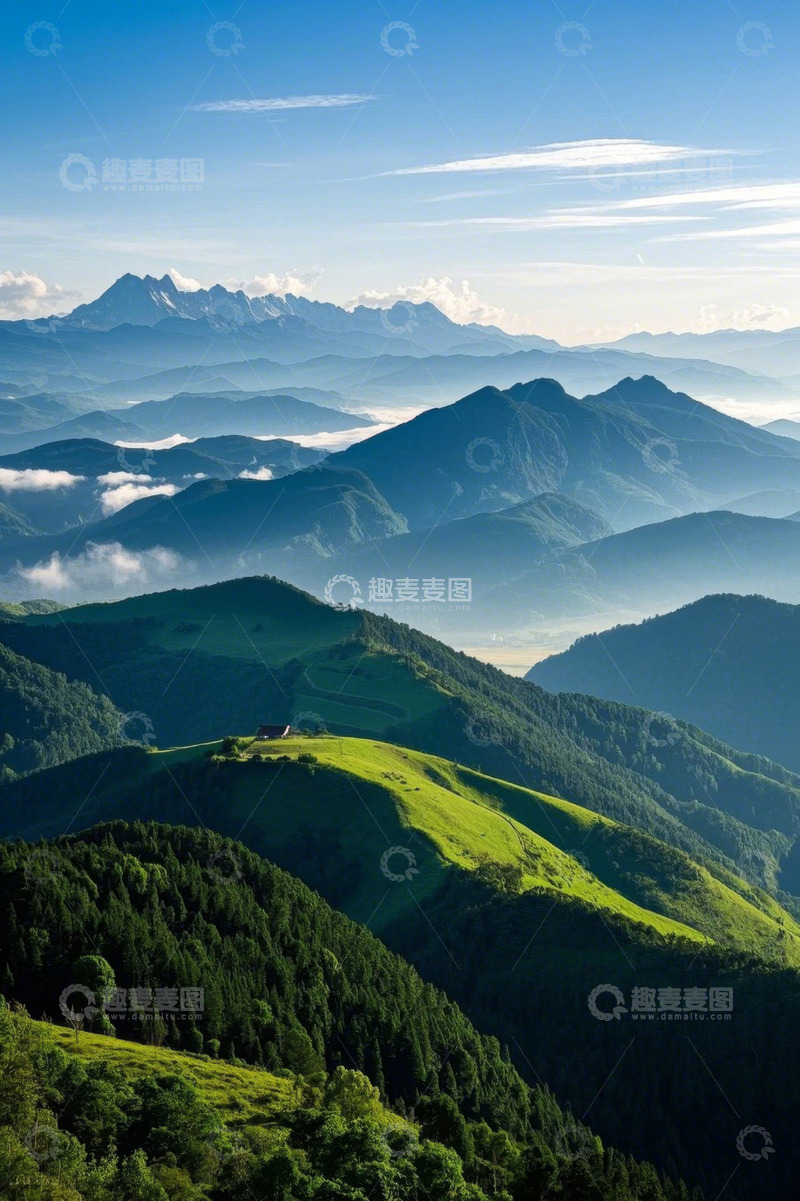 高清大图下载【趣麦麦图】青山连绵的自然风光